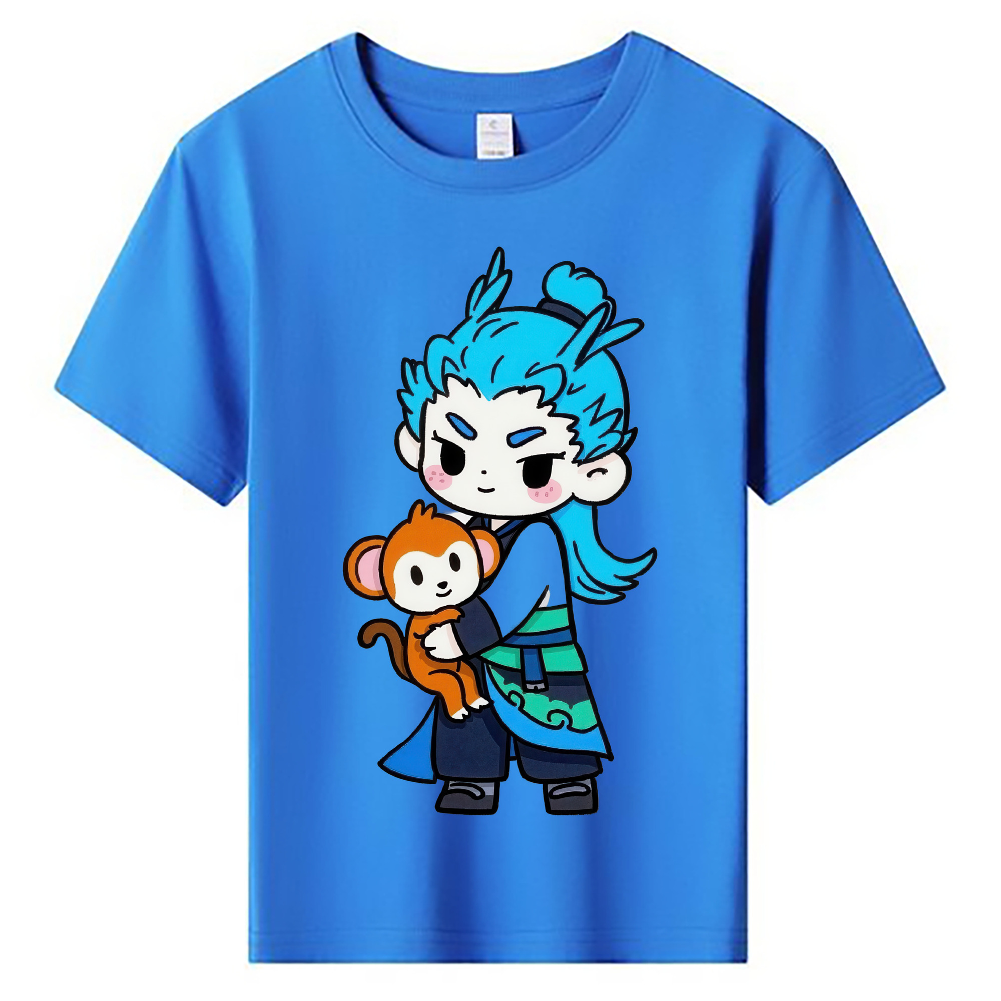 （画像用） Ne Zha 2 ナタ 魔童の大暴れ 綿100％キッズTシャツ（フロントプリント）